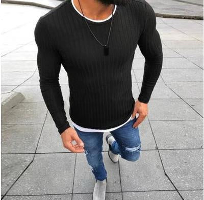 Slim Fit Pullover mit Henley-Ausschnitt und Gerippter Textur für Herren