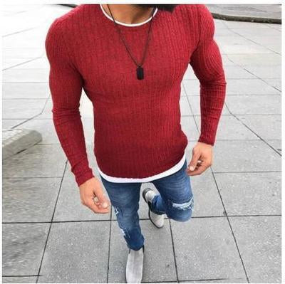 Slim Fit Pullover mit Henley-Ausschnitt und Gerippter Textur für Herren