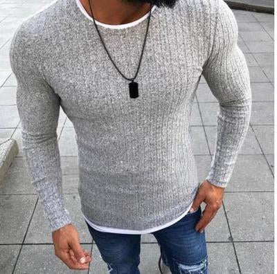 Slim Fit Pullover mit Henley-Ausschnitt und Gerippter Textur für Herren