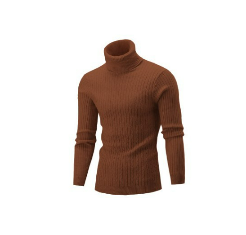 Rollkragenpullover mit Zopfmuster und Gerippten Bündchen für Herren