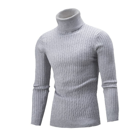 Rollkragenpullover mit Zopfmuster und Gerippten Bündchen für Herren