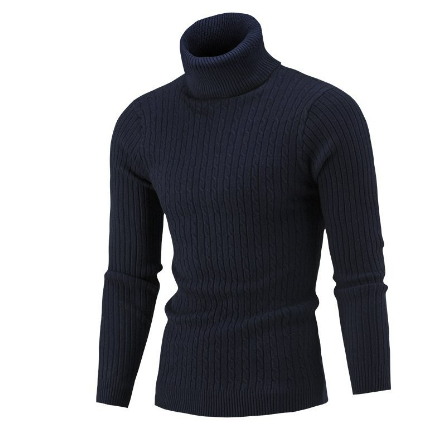 Rollkragenpullover mit Zopfmuster und Gerippten Bündchen für Herren