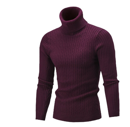 Rollkragenpullover mit Zopfmuster und Gerippten Bündchen für Herren