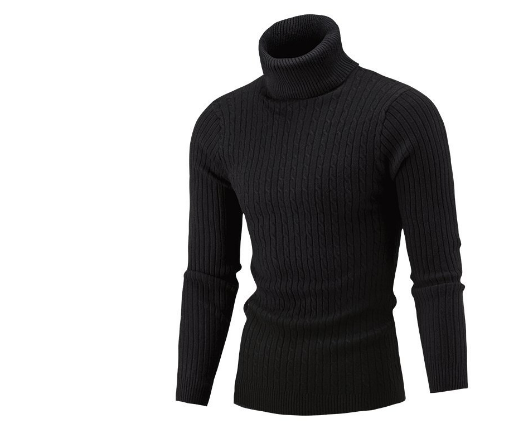 Rollkragenpullover mit Zopfmuster und Gerippten Bündchen für Herren