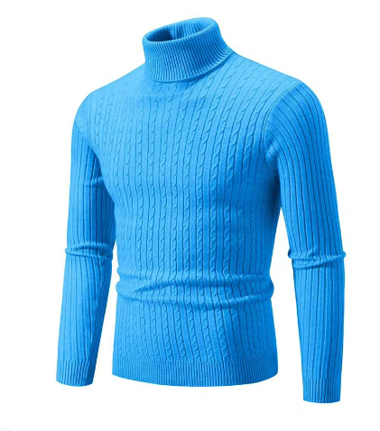 Rollkragenpullover mit Zopfmuster und Gerippten Bündchen für Herren