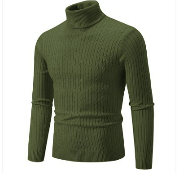 Rollkragenpullover mit Zopfmuster und Gerippten Bündchen für Herren