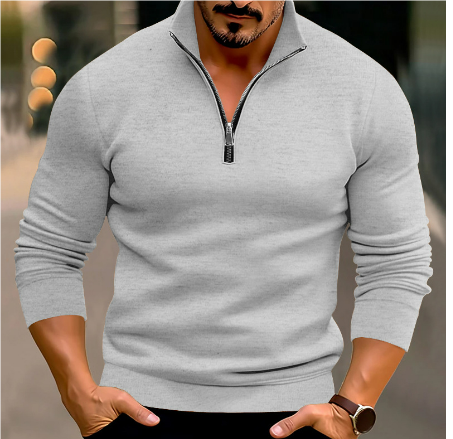 Langarmpullover mit Reißverschluss und modernem Schnitt für Herren
