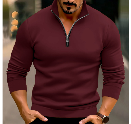 Langarmpullover mit Reißverschluss und modernem Schnitt für Herren